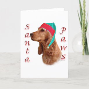 Cartão De Festividades Papais noeis Ingleses do Cocker Spaniel (vermelho)