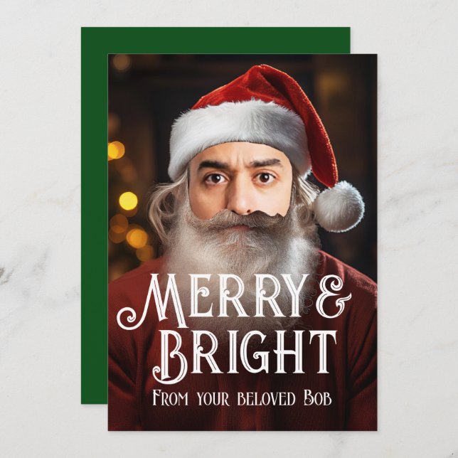 Cartão De Festividades Papais noeis instantâneos! Apenas adicione seu ros (Frente/Verso)