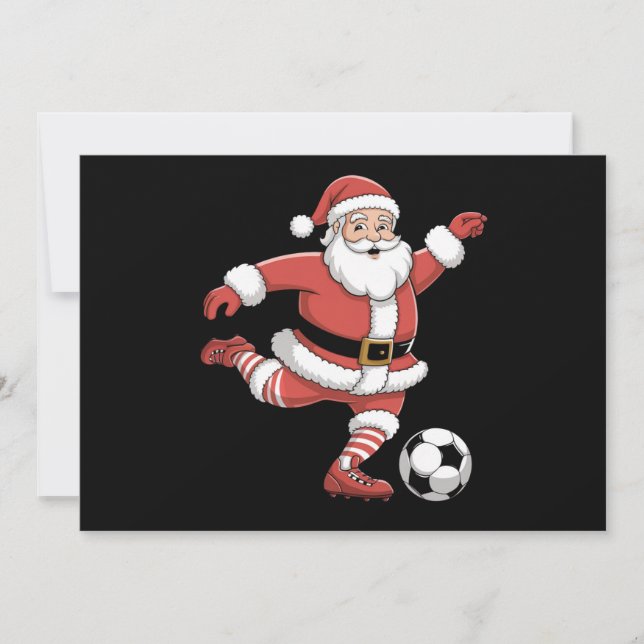 Cartão De Festividades Papais noeis jogam futebol no esporte de Natal (Frente)