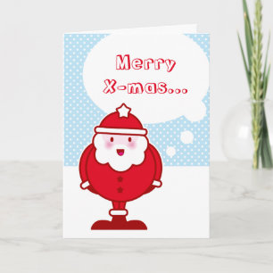 Cartão De Festividades Papais noeis Kawaii