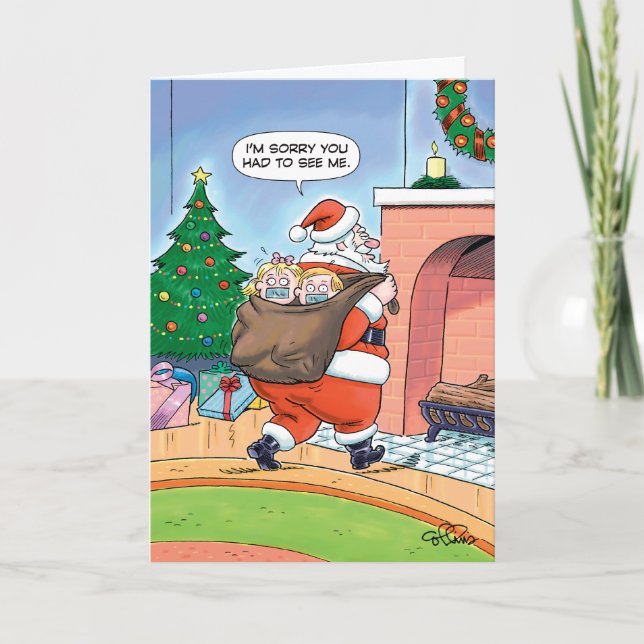 Cartão De Festividades Papais noeis Kidnap Humor Greeting Card (Frente)