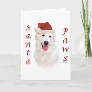 Cartão De Festividades Papais noeis Kuvasz Paws