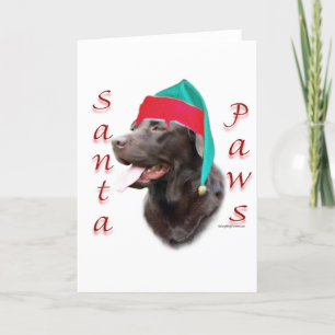 Cartão De Festividades Papais noeis Labrador Retriever (choc)