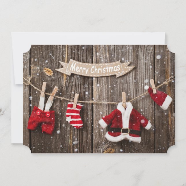 Cartão De Festividades Papais noeis Laundry (Frente)