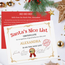 Papais noeis Lista Nice Certificado de Natal de No