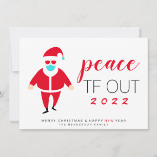 Cartão De Festividades Papais noeis Mask Peace TF Out 202 Engraçado Nata