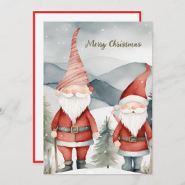 Cartão De Festividades Papais noeis Minimalistas de Aquarela Natal Corpor