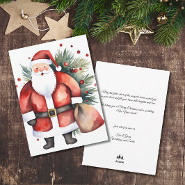 Cartão De Festividades Papais noeis Mínimos de Aquarelas - Bag Corporativ