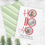 Cartão De Festividades Papais noeis Modernos Feliz Natal Tipografia Bonit<br><div class="desc">Esta design apresenta uma engraçada e engraçada escrita simples e engraçada feliz, 3 colagens de fotos, tipografia de Papais noeis de hohoho minimalista, ho ho ho feliz Natal, vermelho e verde de tendências limpas, multicolagem com fotos em círculo mínimo, moderna e elegante tendência, letra moderna de escrita de caligrafia, estilo...</div>