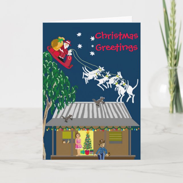 Cartão De Festividades Papais noeis na Austrália (Frente)