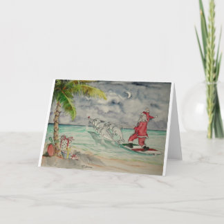 Cartão De Festividades Papais noeis no Caribe