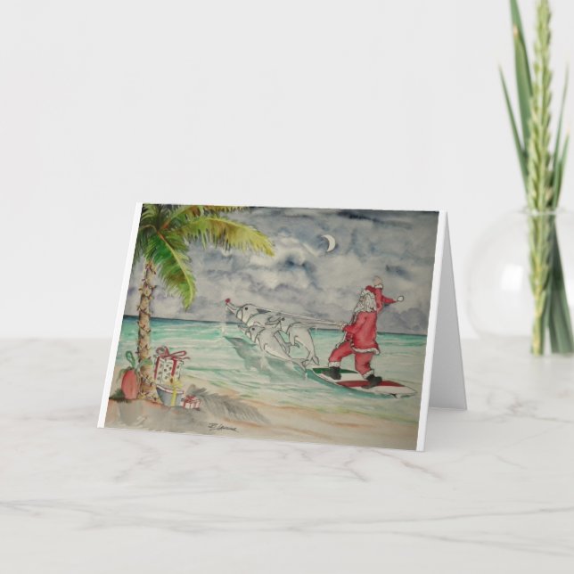 Cartão De Festividades Papais noeis no Caribe (Frente)