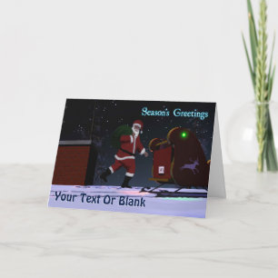 Cartão De Festividades Papais noeis no telhado - Saudações da temporada