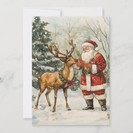 Cartão De Festividades Papais noeis Obrigado Natal vintage