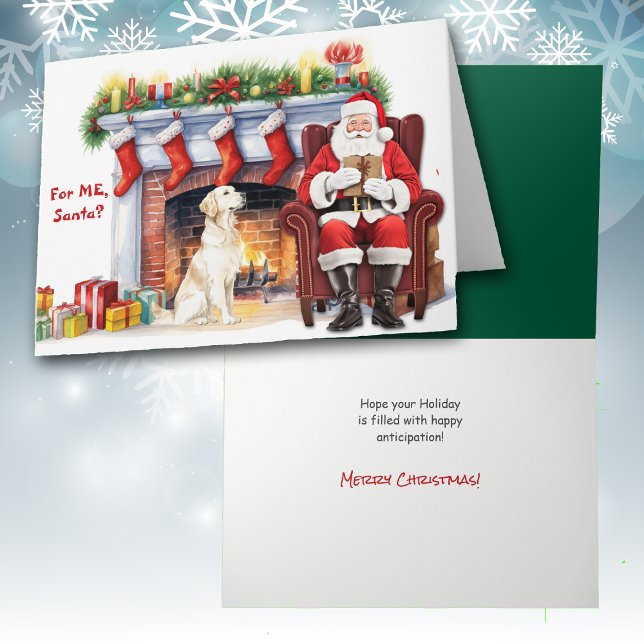 Cartão De Festividades Papais noeis Ouro-dote-varejista Cachorro Feliz Na (Criador carregado)