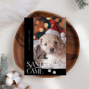 Cartão De Festividades Papais noeis - Paws Veio Cachorro Foto de Natal Pr