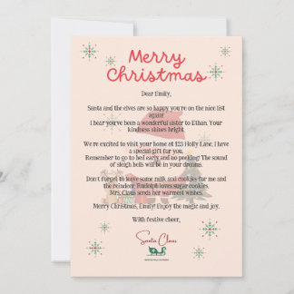 Cartão De Festividades Papais noeis Personalizados - Carta de Natal para