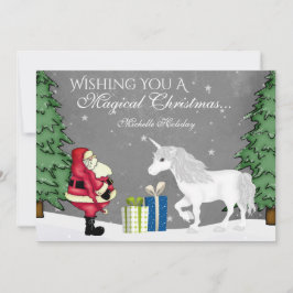 Cartão De Festividades Papais noeis personalizados e plana de Natal do Un