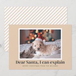 Cartão De Festividades Papais noeis, Posso Explicar Foto Engraçada De Pet