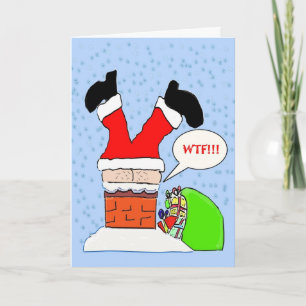 CARTÃO DE FESTIVIDADES PAPAIS NOEIS PRESOS NO CHIMNEY WTF FUNNCARD