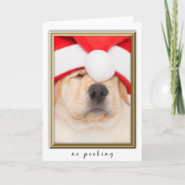 Cartão De Festividades Papais noeis Puppy Sem Pequim