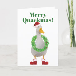 Cartão De Festividades Papais noeis Quackmas felizes Duck Folk Holiday Ca