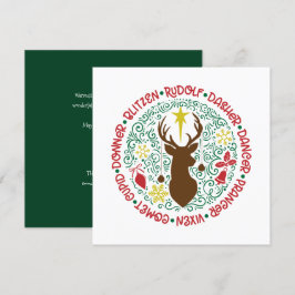 Cartão De Festividades Papais noeis Red Script de Diversão Nome da Revist