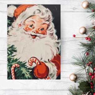 Cartão De Festividades Papais noeis retrorados com canas doces Natal pers
