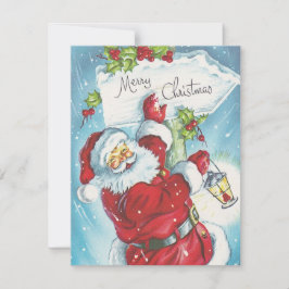 Cartão De Festividades papais noeis retrorreflectores da década de 1950