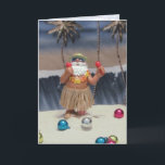 Cartão De Festividades Papais noeis Rockin - Florida Beach Natal Holiday<br><div class="desc">Papais noeis estão comemorando o Natal na Flórida este ano — festejando na praia!</div>