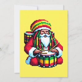Cartão De Festividades Papais noeis Tropicais - Arte de Drummer de Natal
