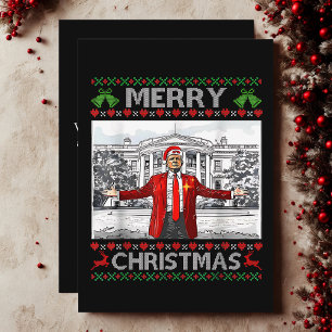 Cartão De Festividades Papais noeis Trump Feliz Natal Feio Xmas