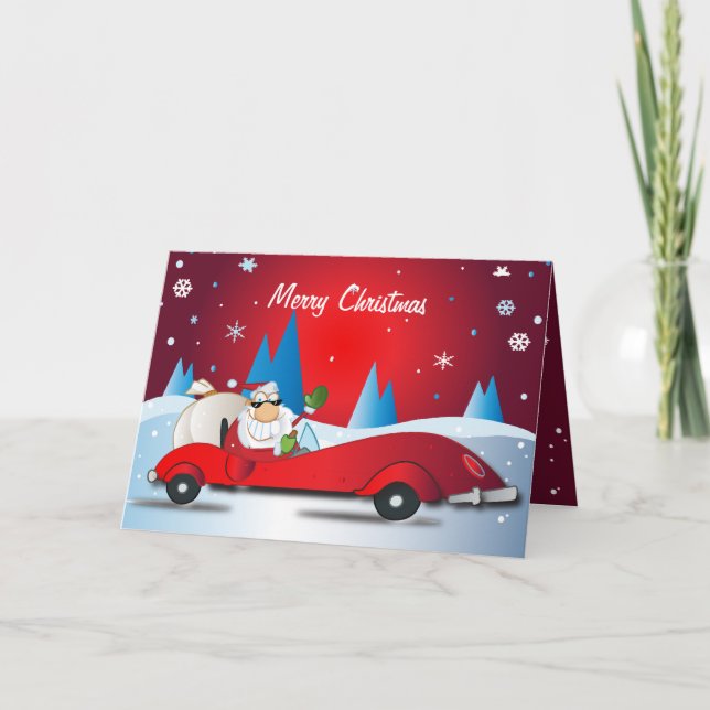 Cartão De Festividades Papais noeis Vermelhos (Frente)