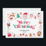 Cartão De Festividades Papais noeis Vermelhos Rosa Felizes Feliz Natal In<br><div class="desc">Celebrar a magia das férias com este cartão de Natal encantador, uma forma pequena mas significativa de transmitir os vossos desejos e espírito festivo aos vossos entes queridos. Este cartão apresenta uma ilustração encantadora e lúdica dos amados elementos do Natal, lindamente reproduzidos numa paleta encantadora de vermelho, rosa, verde e...</div>