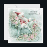 Cartão De Festividades Papais noeis Vintage Vermelhos de Natal Rosa Azul<br><div class="desc">Elegante vintage teal, rosa e cartão azul de saudação de Natal com Papai Noel no trenó vestindo seu terno vermelho. O texto "Feliz Natal" está na frente, e é totalmente personalizável. Então adicione qualquer cartões de natal que quiser. Personalizado no verso com sua mensagem e seu nome. Entre em contato...</div>