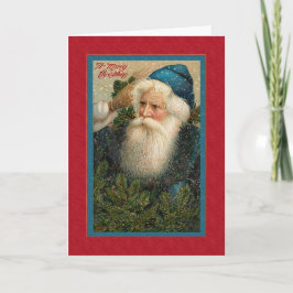 Cartão De Festividades Papais noeis Vintage Victorian Pensive