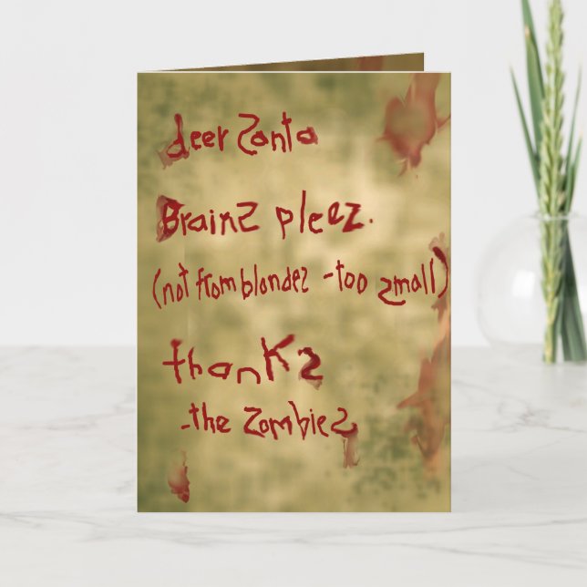 Cartão De Festividades papais noeis zombie (Frente)