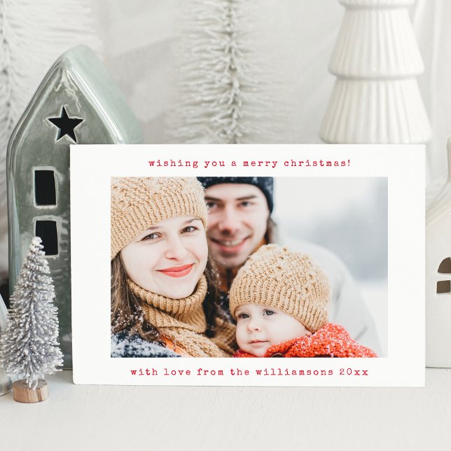 Cartão De Festividades Papel de Natal com Duas Fotos de Máquina de Escrev (Criador carregado)