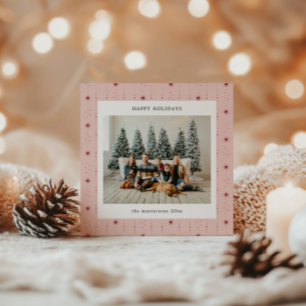 Cartão De Festividades Papel De Parede De Estrelas Vermelhas E Rosas Foto