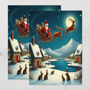 Cartão De Festividades Papel de Parede Encantador da Vila de Inverno de N