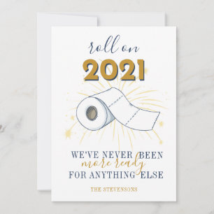 Cartão De Festividades Papel higiênico 2021 Ano Novo Personalizado
