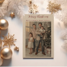 Papel Kraft Feliz Natal Foto da Família