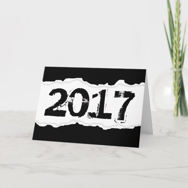 Cartão De Festividades Papel rasgado 2017 (Frente)