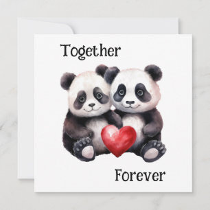 Cartão De Festividades Par de Panda Froever juntos