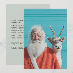 Cartão De Festividades Par Duo de Férias de Natal e Rena