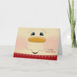 Cartão De Festividades Para a cara feliz do boneco de neve do grande