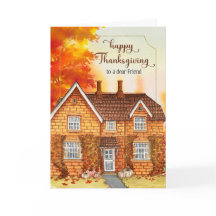 para a Casa de outono de Ação de Graças de Amigos