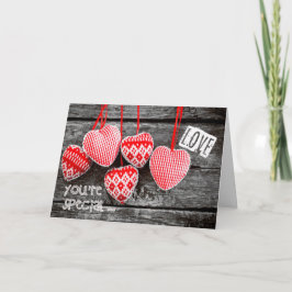 Cartão De Festividades Para a Esposa no Dia de os namorados. Corações do 