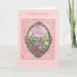 Cartão De Festividades Para a mãe, cor-de-rosa Páscoa