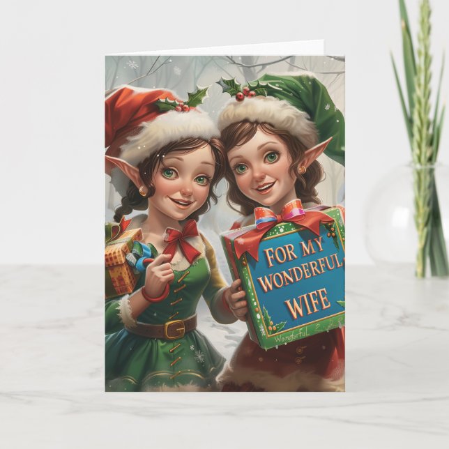 Cartão De Festividades Para a minha maravilhosa esposa LGBT Arte Digital  (Frente)